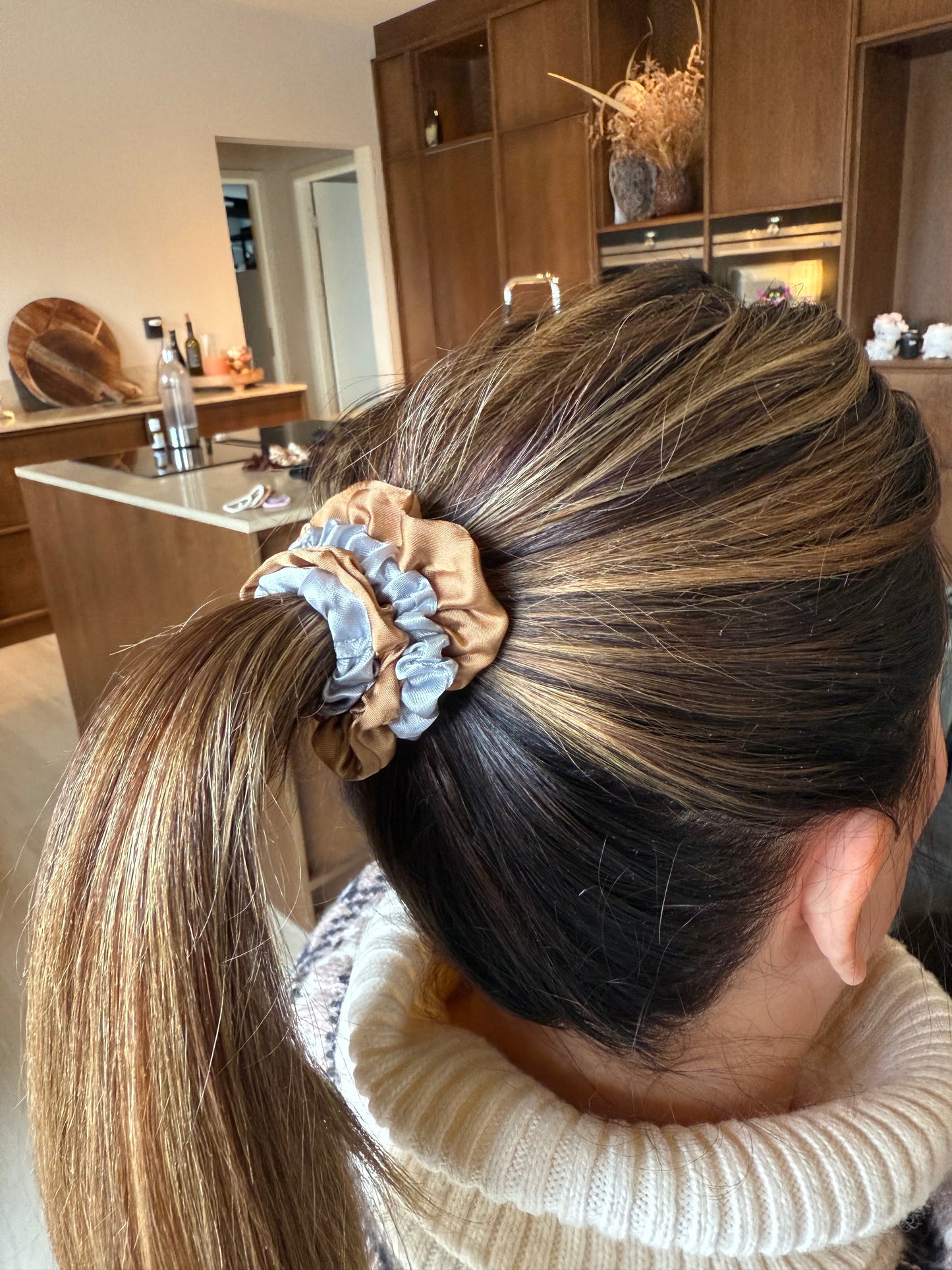 Satinschrunchie bundle silver