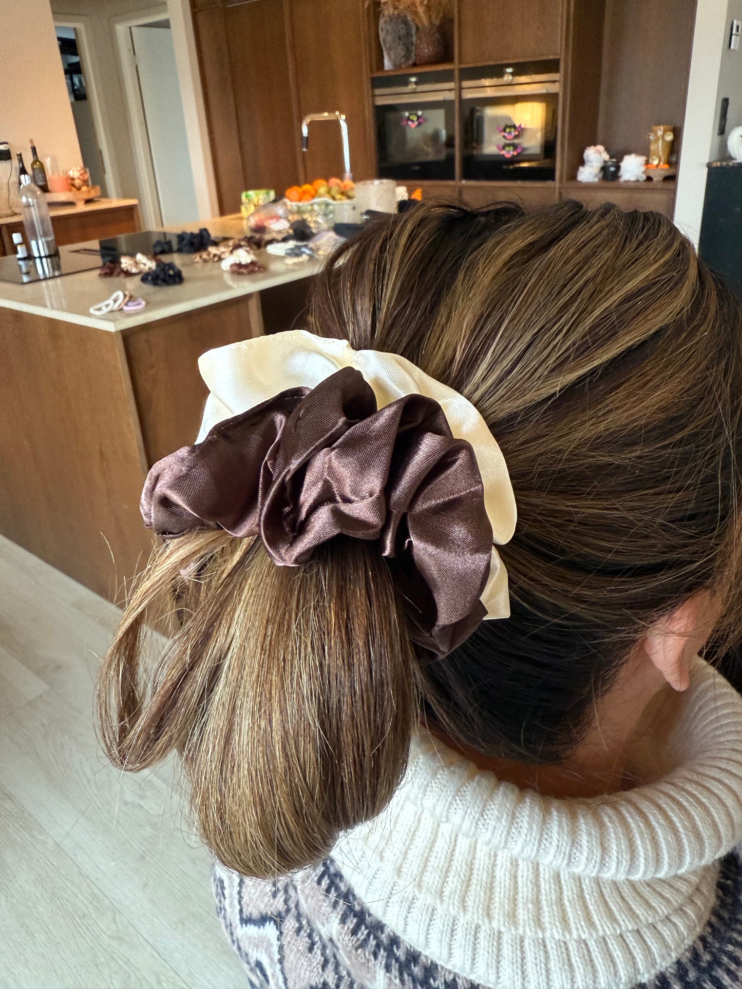Satinschrunchie bundle silver