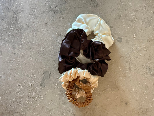 Satinschrunchie bundle whitey