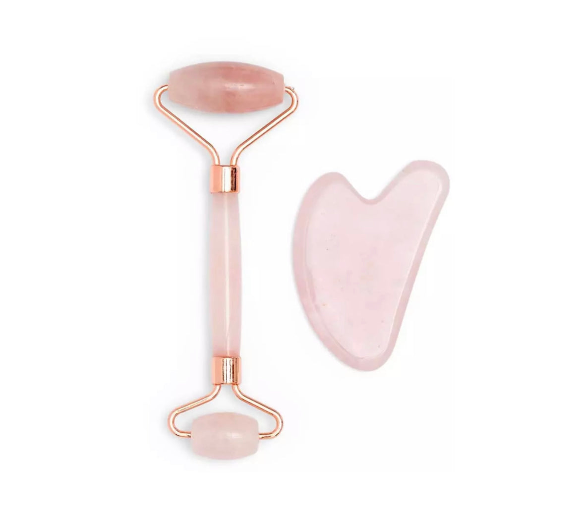Zoe Ayla Rose Quartz Roller & Gua Sha