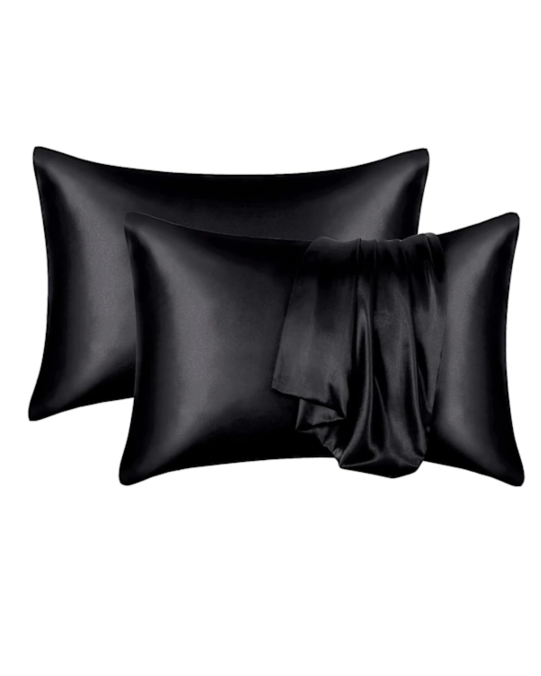Satin kuddfodral 2 pack svart